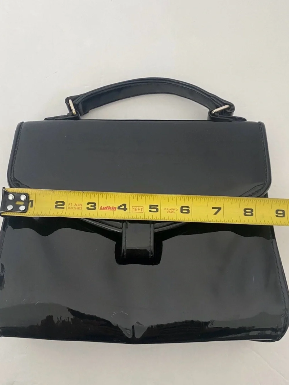 Classic Black Patent Top-Handle Satchel